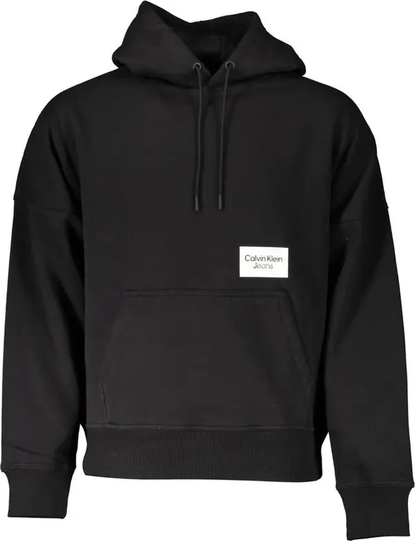 Black Cotton Men Sweatshirt