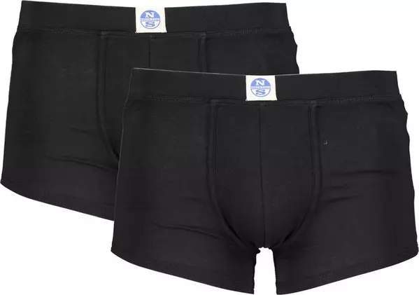Black Cotton Men's Boxer Briefs