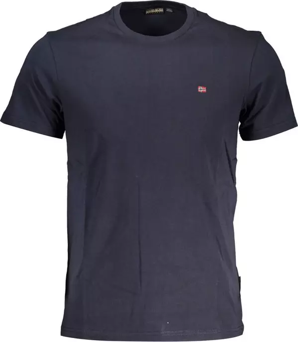 Blue Cotton Men T-Shirt