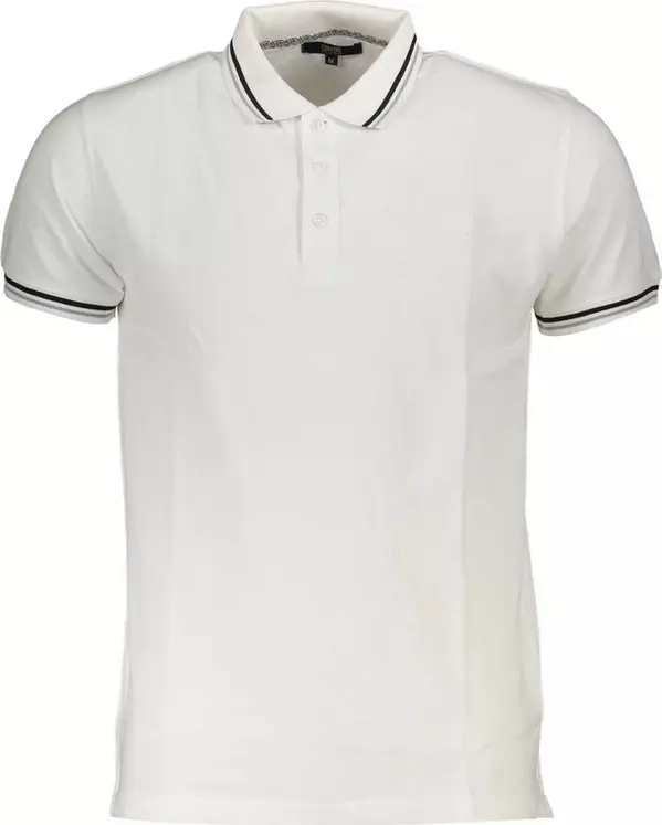 White Cotton Men Polo Shirt