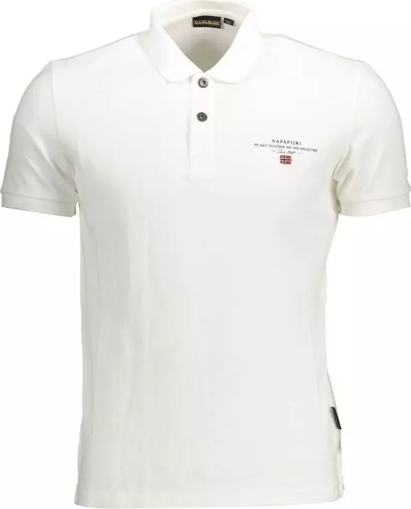 White Cotton Men Polo Shirt