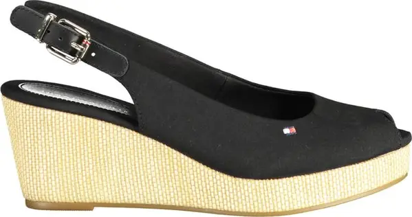 Black Polyester Women Sandal