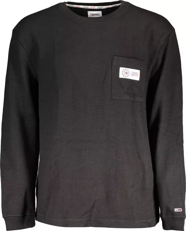 Black Cotton Men Sweater