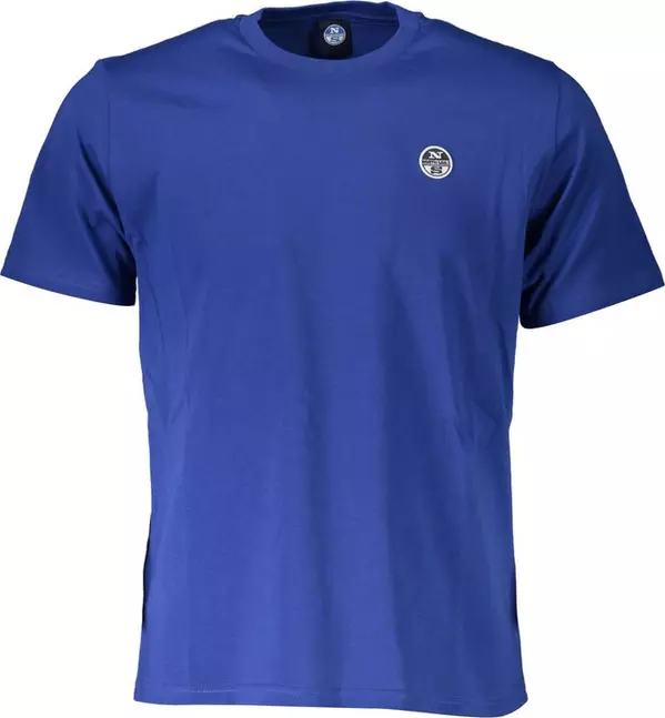 Blue Cotton Men T-Shirt