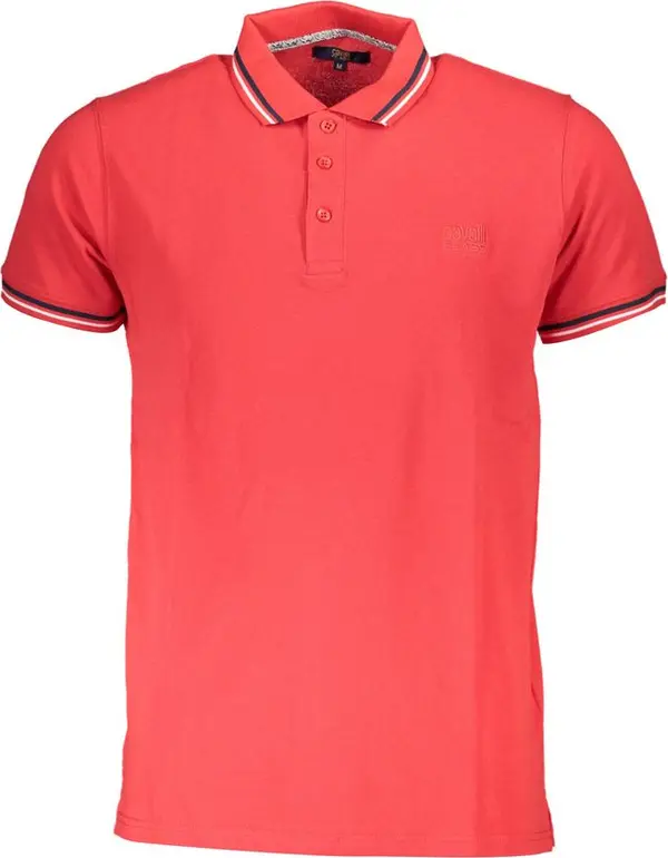 Red Cotton Men Polo Shirt