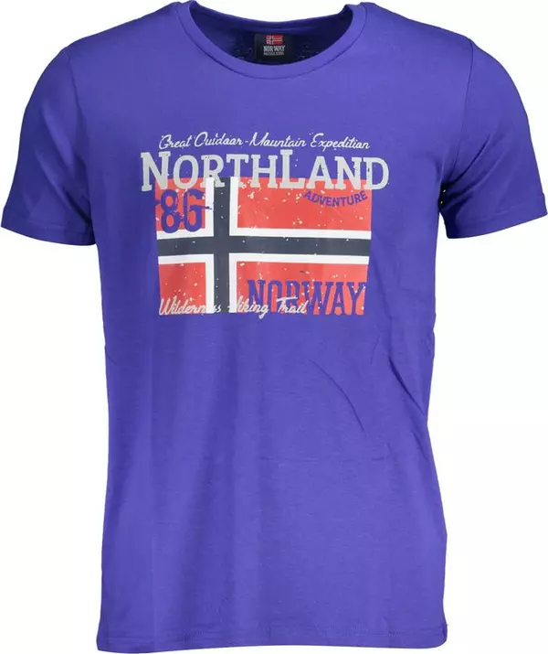 Blu Cotton Men T-Shirt