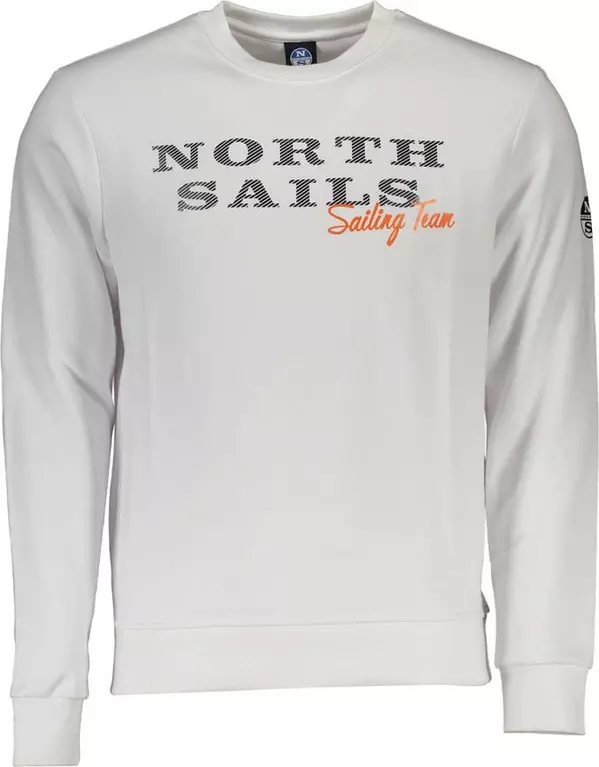 White Cotton Men Sweatshirt