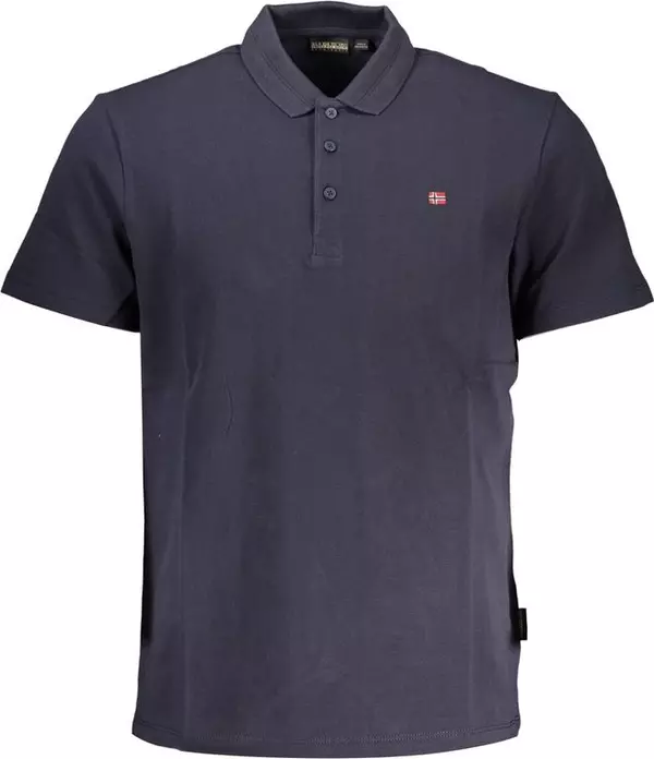 Blue Cotton Men's Polo-Shirt