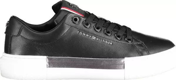 Black Leather Women's Sneaker