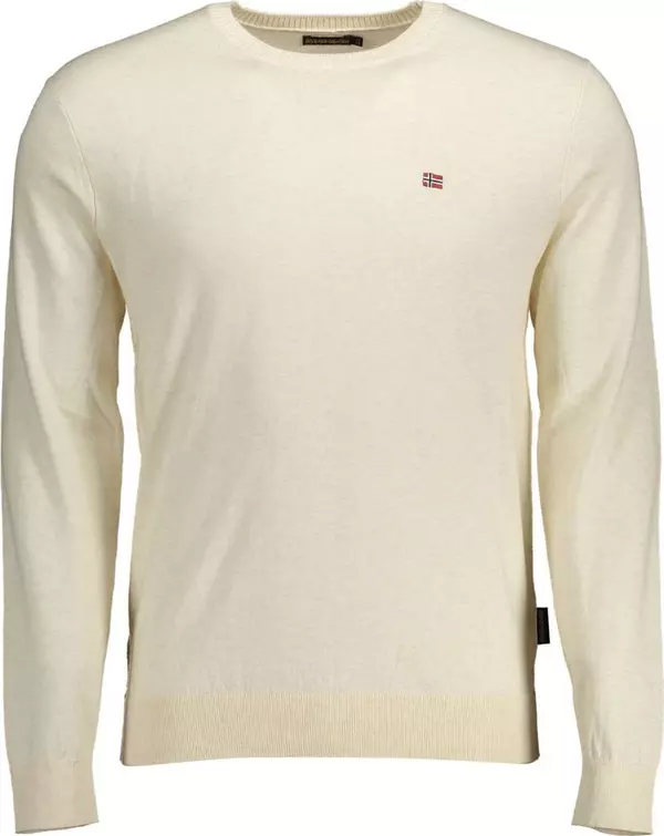 Beige Cotton Men's Long Sleeve Shirt