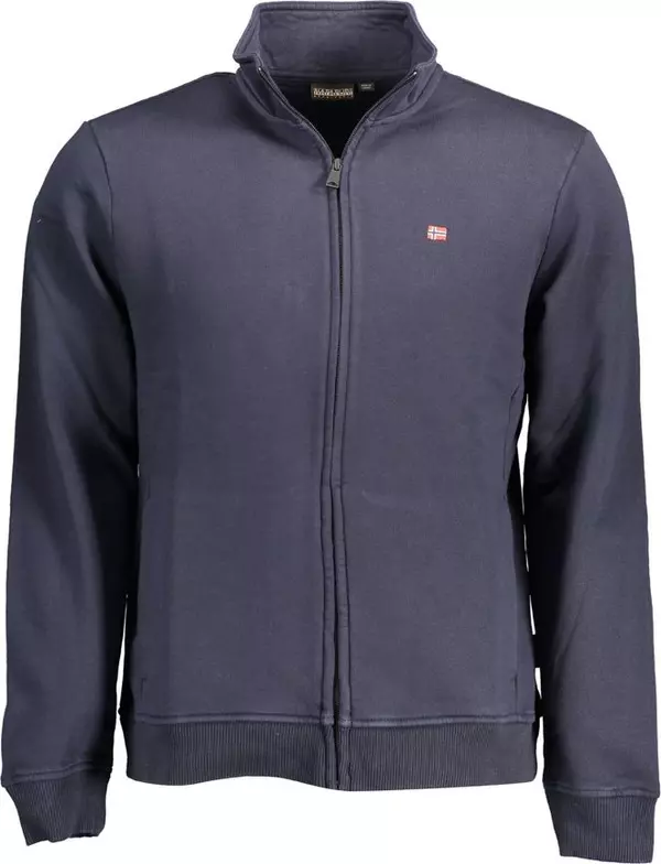 Blue Cotton Men Sweater