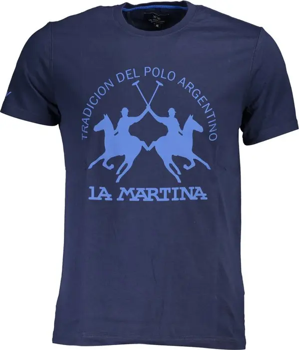 Blue Cotton Men T-Shirt