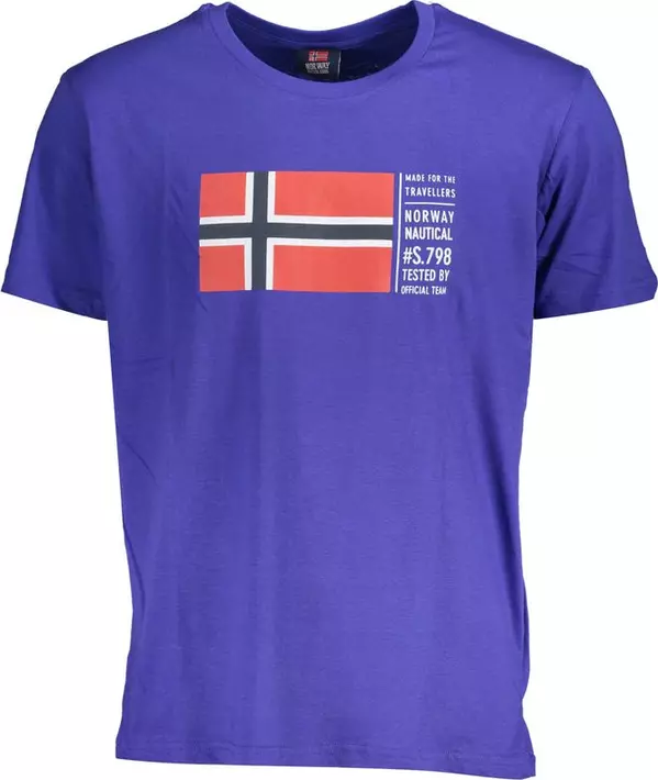 Blu Cotton Men T-Shirt