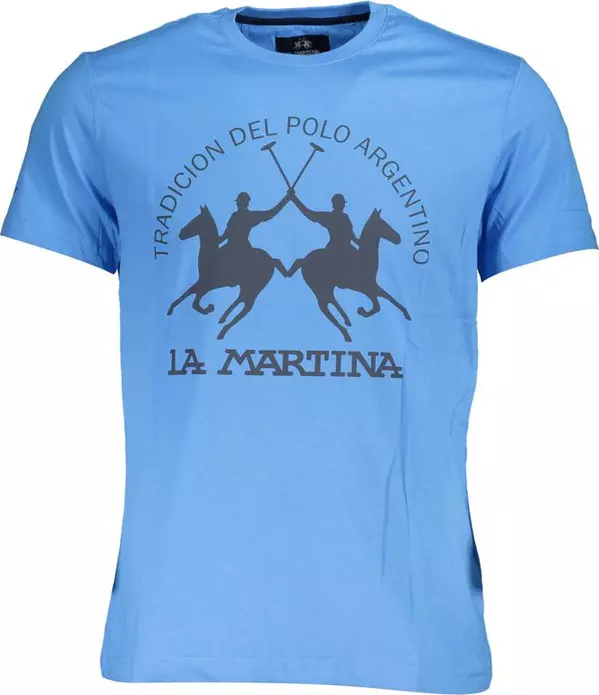 Blu Cotton Men T-Shirt