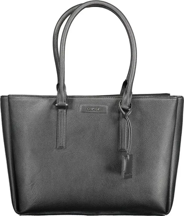 Black Polyurethane Women Shoulder Bag
