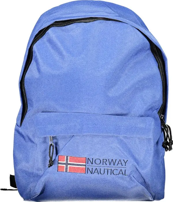 Blue Polyester Men Backpack