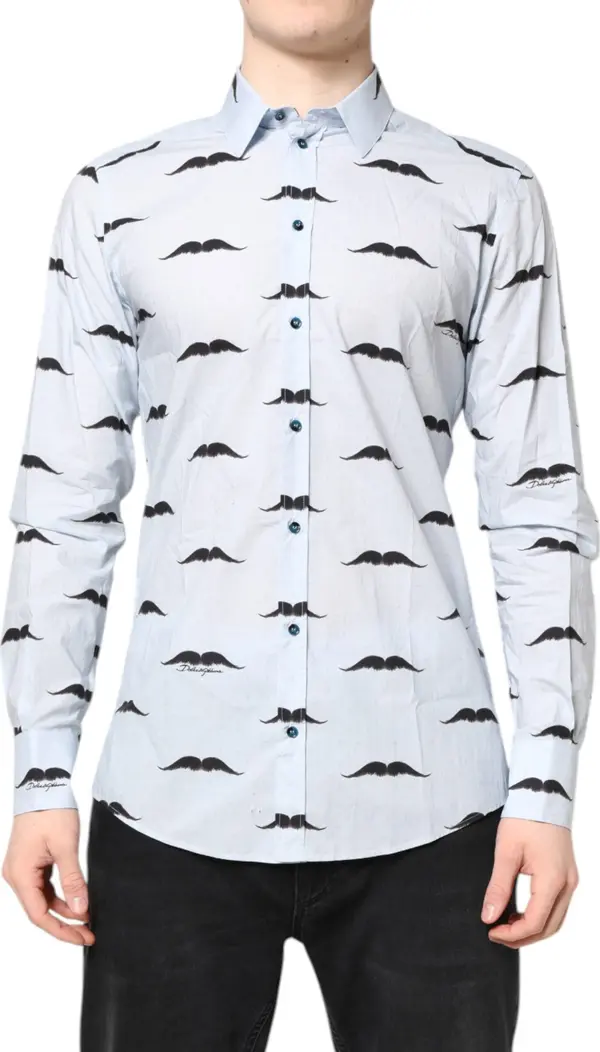 Light Blue Cotton MARTINI Formal Dress Shirt