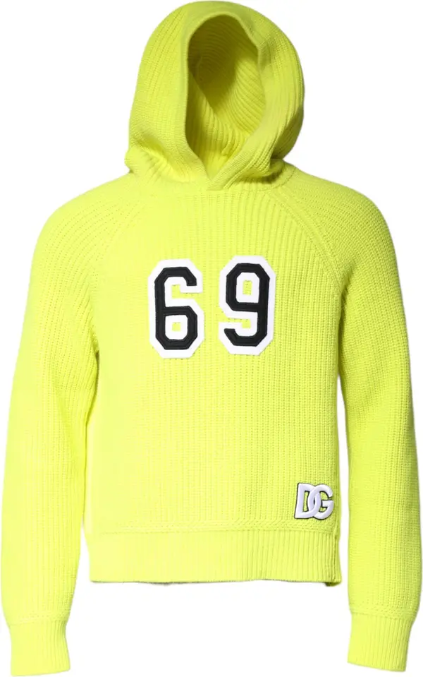 Green 69 Knit Hooded Men Pullover Sweater