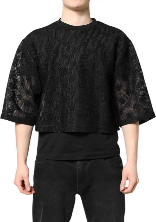 Black See Through Logo Short Sleeves T-shirt
