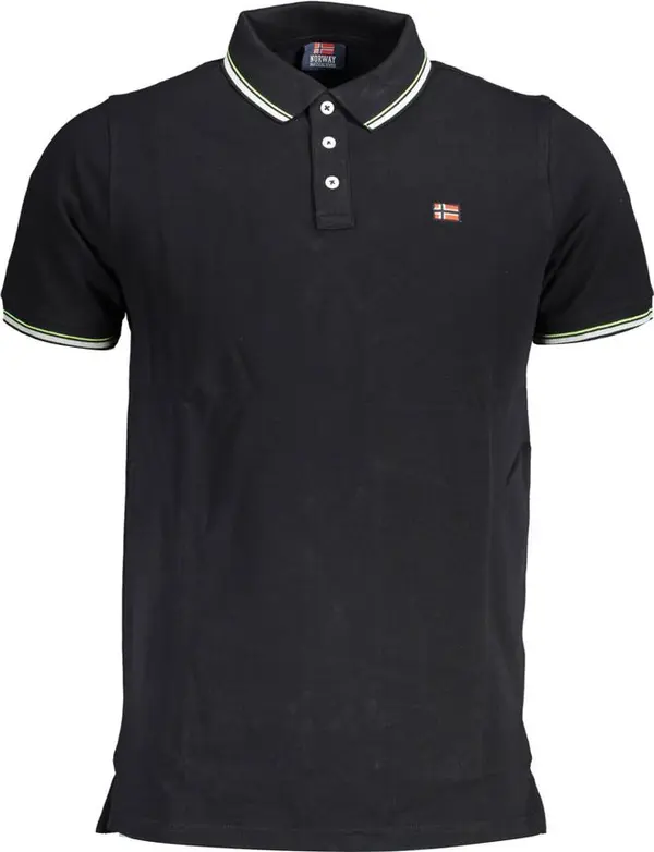 Black Cotton Men Polo Shirt