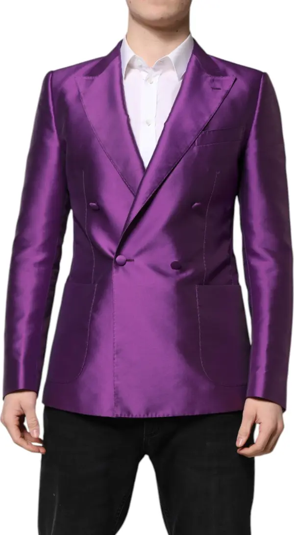 Purple Double Breasted Men Suit Coat Blazer