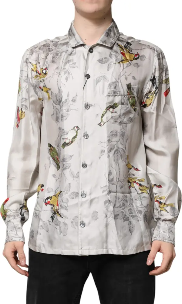 Multicolor Silk Printed Button Down Shirt