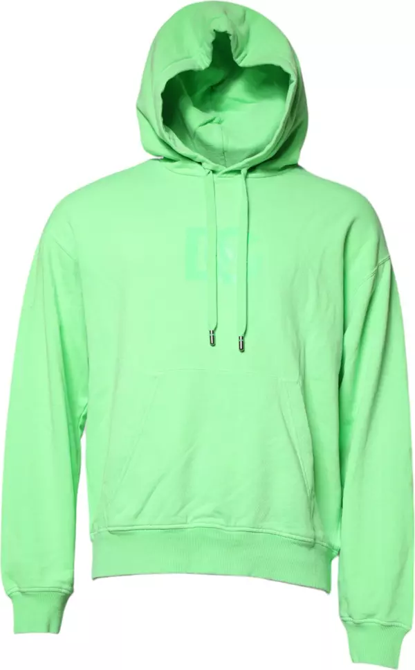 Green Cotton DG Logo Print Hooded Sweater