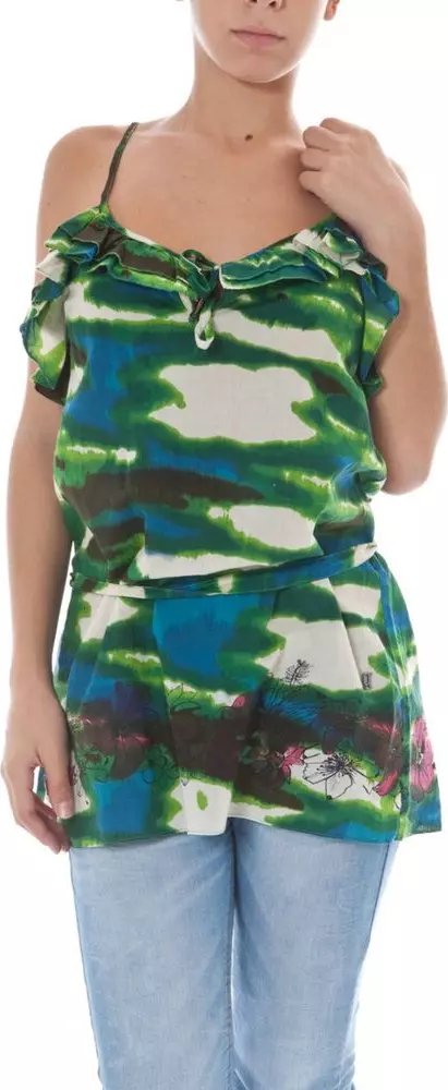 Green Cotton Women Top
