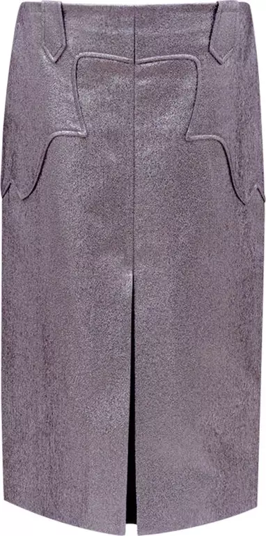 Purple Polyamide Midi Skirt