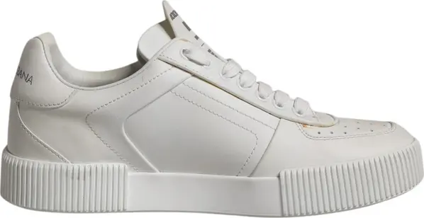 White Miami Leather Low Top Sneakers Shoes