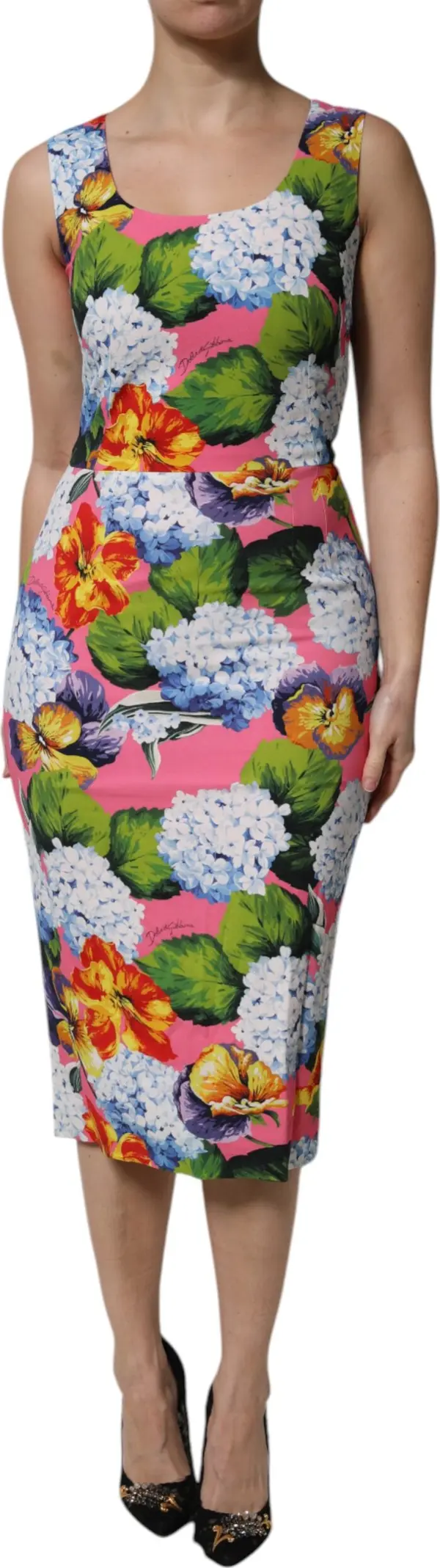 Multicolor Floral Sleeveless Sheath Dress