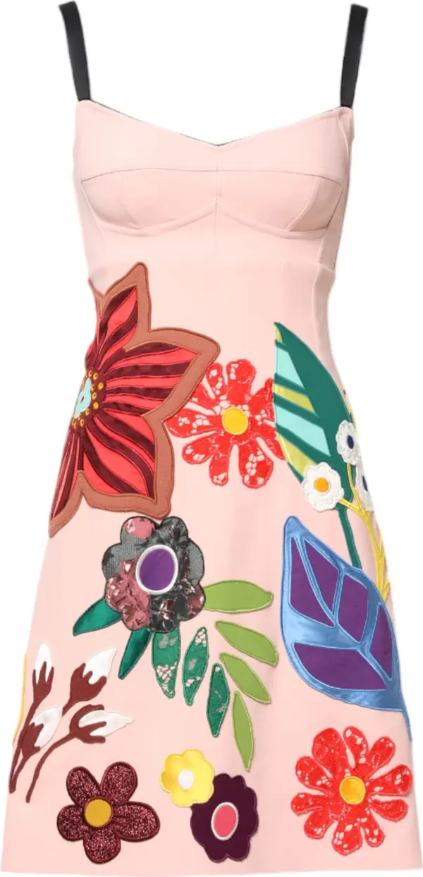 Pink Floral Print Spaghetti Strap Mini Dress