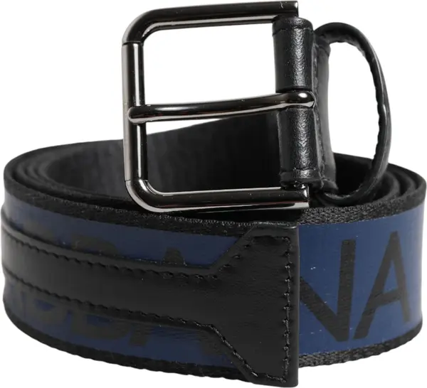 Black Blue DG Logo Silver Metal Buckle Belt
