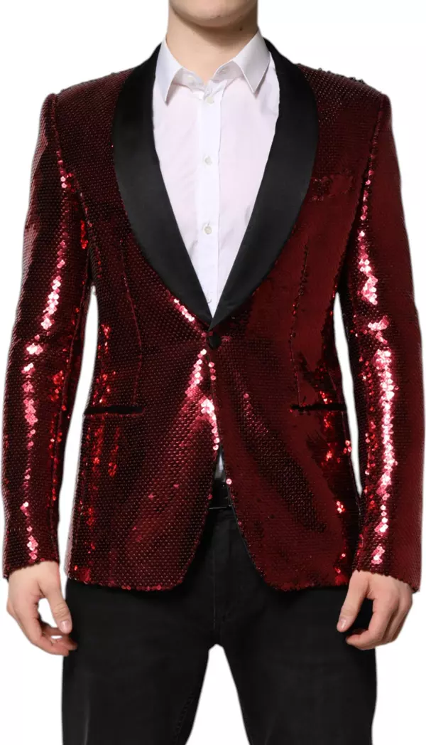 Red SICILIA Sequin Embellish Blazer Jacket