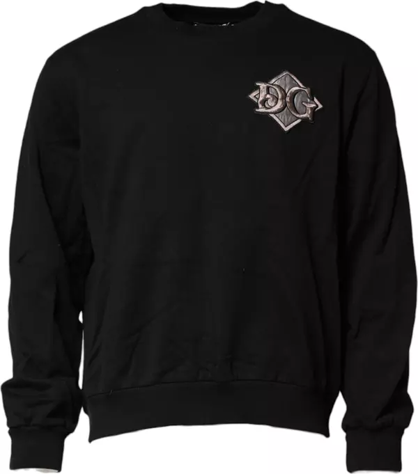 Black Logo Embroidery Sweatshirt Sweater