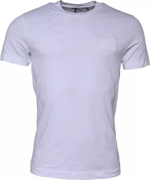 White Cotton Logo Patch Crew Neck T-shirt