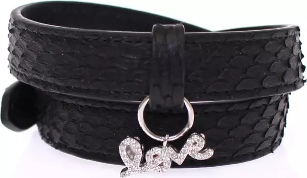 Snakeskin CZ LOVE 925 Silver Bracelet