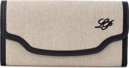 Beige Fabric And Leather Wallet