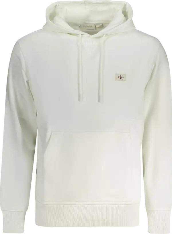 White Cotton Men's Hooded Sweatshirt