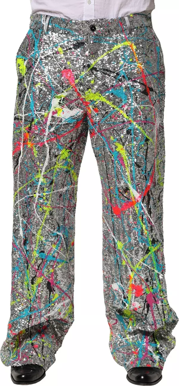 Multicolor Sequined Embellished Pants
