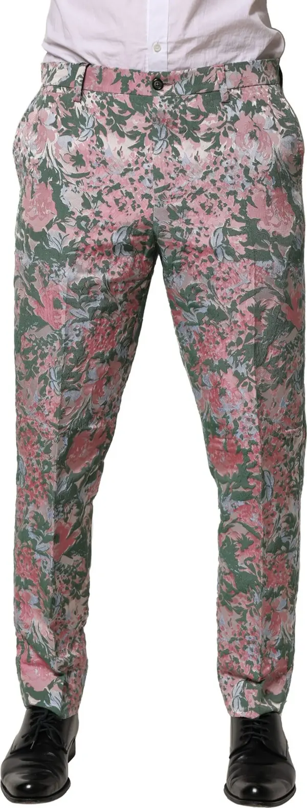 Multicolor Floral Jacquard Pants