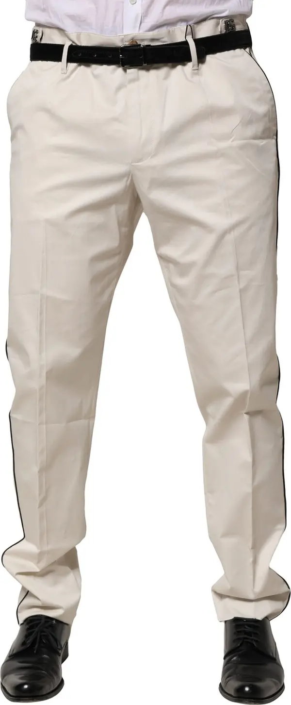 White Cotton Dress Slim Formal Pants