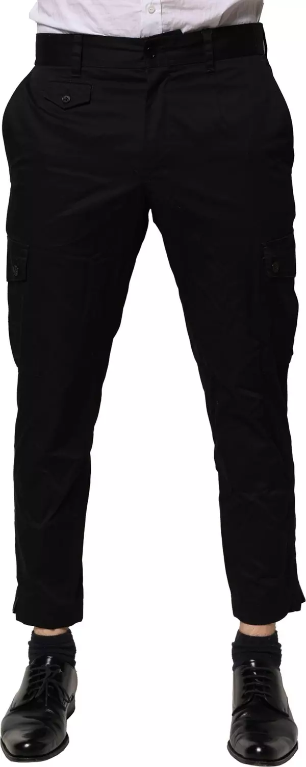Black Cotton Dress Slim Formal Pants