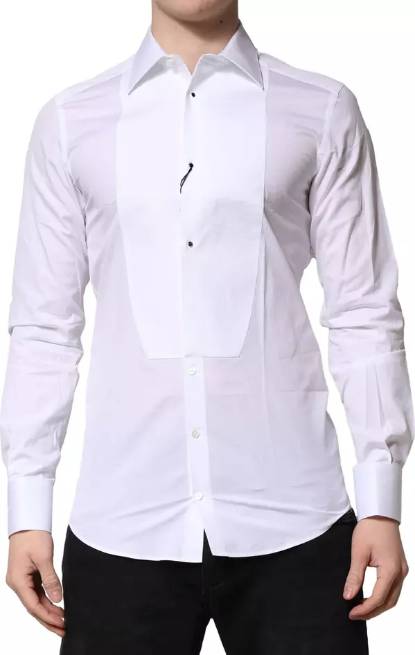 White GOLD Crown Cotton Dress Formal Shirt