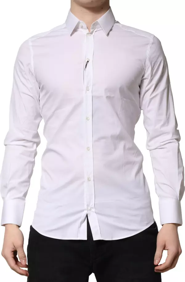 White GOLD Cotton Men Dress Formal Shirt