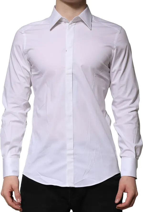 White MARTINI Long Sleeves Dress Formal Shirt
