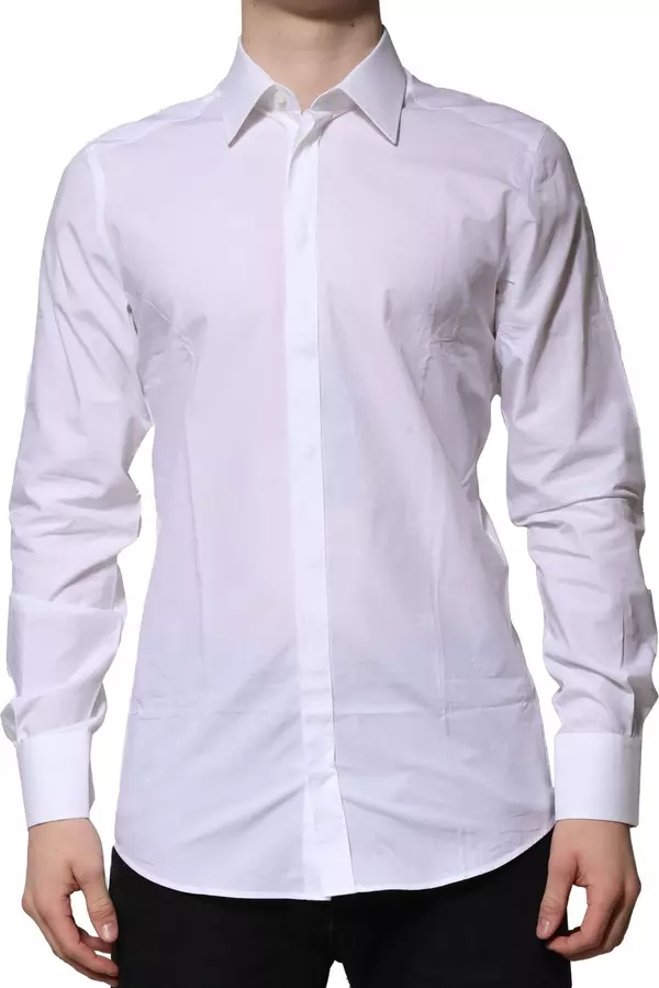 White GOLD Long Sleeves Dress Formal Shirt