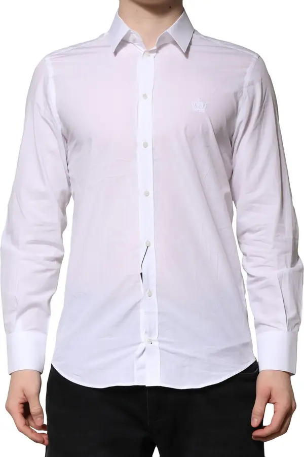 White MARTINI Long Sleeves Men Formal Shirt