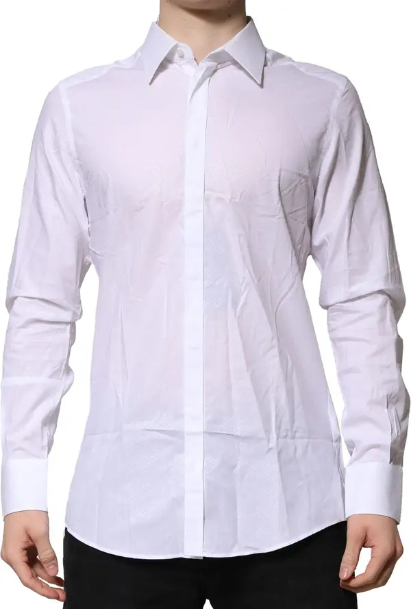 White MARTINI Long Sleeves Men Formal Shirt