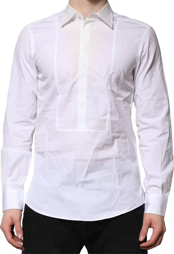 White Poplin Cotton Formal Men Dress Shirt